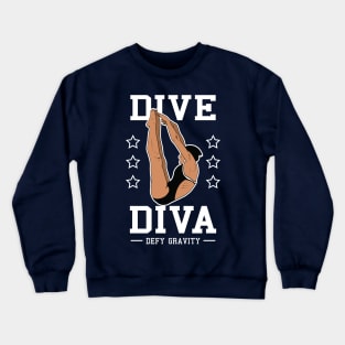 Womens Diving Dive Diva Springboard Platform Diver Crewneck Sweatshirt